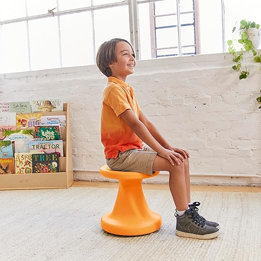 ECR4Kids Twist Wobble Stool, 14in Seat Height, Active Seating, Orange