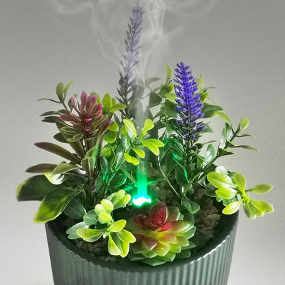 Earnest Living Essential Oil Diffuser Ceramic Artificial Succulent Plants Potted Diffuser 100 ml for Lavender Essential Oils Timers Night Lights and Auto Off Humidifier Aromatherapy Diffusers for Gift