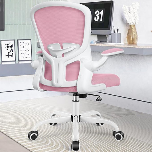 FelixKing Office Chair, Ergonomic Desk Chairs with Wheels Home Mesh Chair Adjustable Lumbar Support and Height, Ergo Chair for Working Gaming Use (Pink)