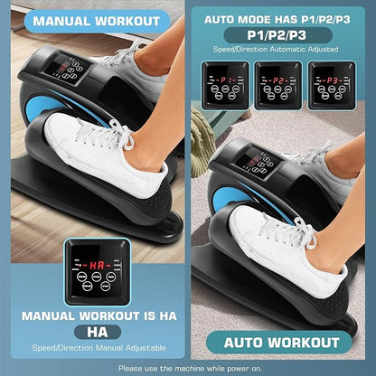 Under Desk Elliptical Machine, Electric Seated Leg Foot Pedal Exerciser with Remote and LCD Monitor, Home & Office Under Desk Cycle, Portable Rehab Exercise Equipment for Seniors, Adults, and Teens