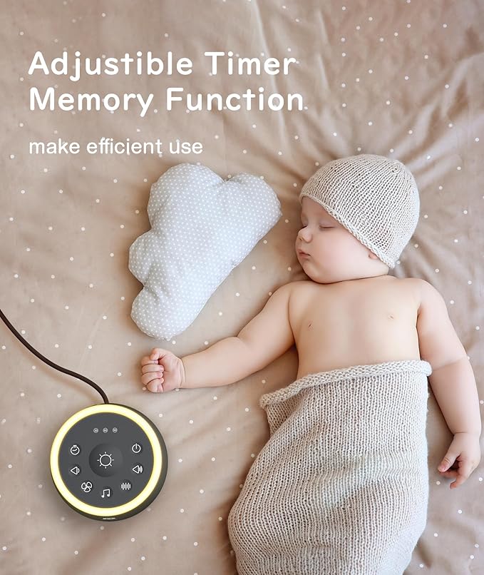 Dreamegg White Noise Machine - Sound Machine for Adult Baby Kid, Noise Machine for Sleeping with 24 Calming Sound, Ambient Nightlight, Continuous or Timer, Loud Sleep Machine for Home Nursery Office