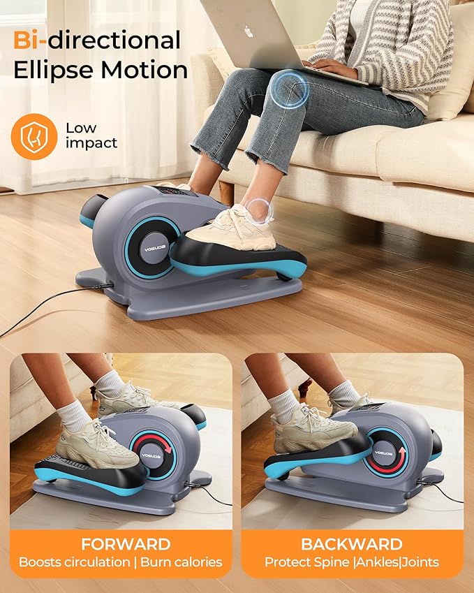 YOSUDA Under Desk Elliptical Electric,Ellipse Leg Exerciser for Seniors,Fully Assembled Seated Pedal Exerciser with Remote Control with Free Footstraps & 10 Adjustable Speeds