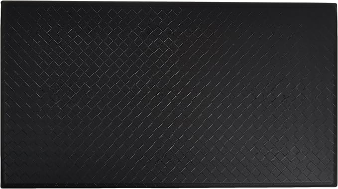 Amazon Basics Rectangular Non-slip Anti-Fatigue Standing Comfort Mat for Home and Office, 5 Pack, 20 x 36 Inch, Black