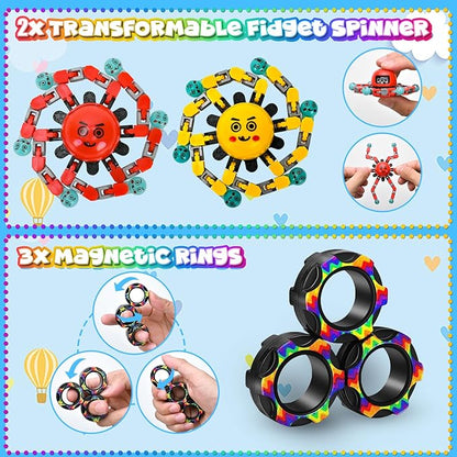 30 Pack Sensory Fidget Toys for Kids Classroom, Autism Sensory Product Calm Down Fidgets for Kids Age 5-7, 8-12, ADHD Stress Relief Travel Toys Christmas Stocking Stuffers for Kids Teens