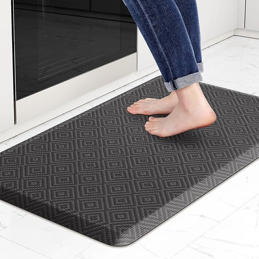 Mattitude Kitchen Mat Cushioned Anti-Fatigue Floor Mat Waterproof Non-Slip Mats and Rugs Standing and Comfort Desk Mats for House Sink Office Laundry (Dark Grey, 17.3"x28")