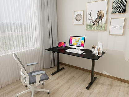 Whole Piece Top Manual Standing Desk Adjustable Height- Crank Stand Up Desk, Sit Stand Desk with Frame & Desktop, Computer Desk 40 x 24 in Black