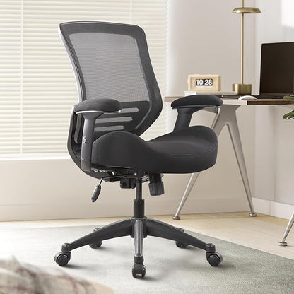 BOLISS 400lbs Ergonomic Office Chair, Home Desk Chair, Adjustable Arms, Super Soft Wide Cushion Big Mesh Chairs (Black)