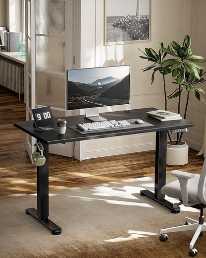 Marsail Standing Office Desk,Adjustable Heights,Stand Up Desk,63x24 Inches Desktop Sit Stand Home Office Gaming Computer Desk with 4 Memory Presets,Headphone Hook,Cable Organizer,Black.