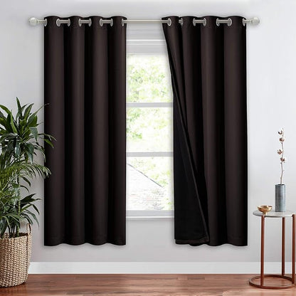 NICETOWN Cold Blocking Curtains, Full Shade Curtain Panel, Energy Smart & Noise Blocking Out Blackout Drape for Apartment Window, Thermal Insulated Guest Room Lined Window Dressing(Navy, 52 x 72 inch)