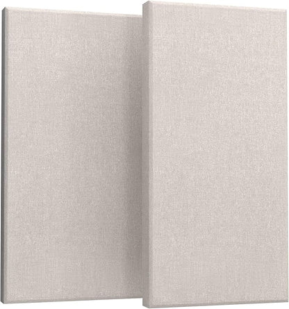 UMIACOUSTICS 2 PCS Acoustic Panel, 47.2" x 23.6" x 2" Fiberglass Sound Proof Wall Panels, Sound Absorbing Panels for Studios, Office, Home Theater. Linen