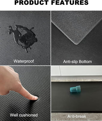 Artnice Kitchen Floor Mats Cushioned Anti Fatigue Mat, Waterproof Non-Slip Standing Desk Mat, 0.75" Heavy Duty Comfort Kitchen Rugs for Home, Work Station, Office(20"x39",Black)