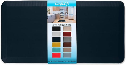 ComfiLife Anti Fatigue Floor Mat – 3/4 Inch Thick Perfect Kitchen Mat, Standing Desk Mat – Comfort at Home, Office, Garage – Durable – Stain Resistant – Non-Slip Bottom (24" x 70", Navy)