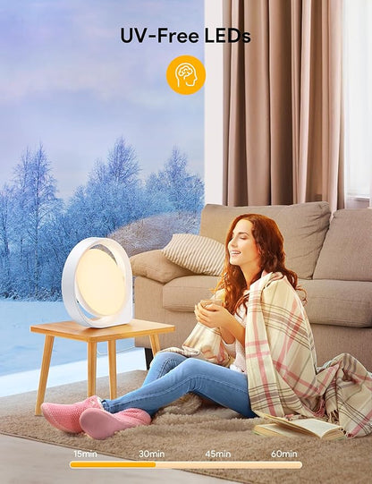 MediAcous Light Lamp, UV-Free 11000Lux Light, 7 Dynamic Scenes Mode Lamp with 4 Brightness Levels & Color Temperature & Timer, Daylight Lamp for Home/Office/Decoration