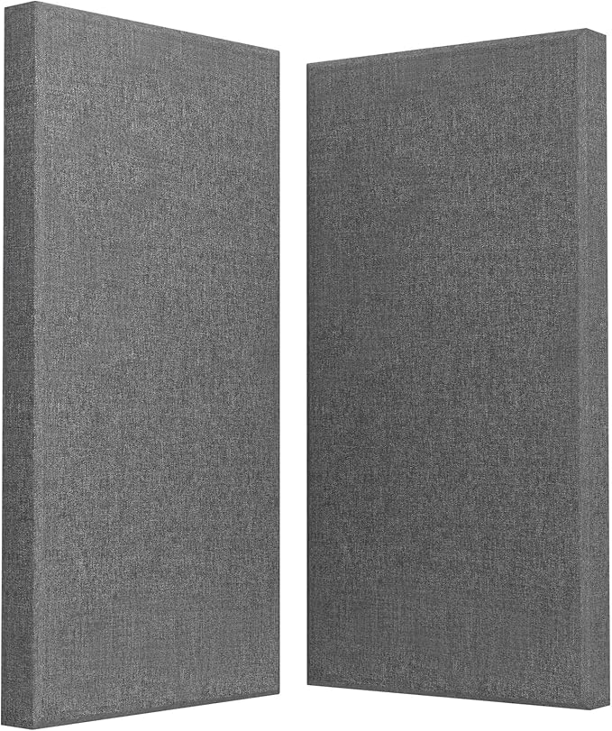 UMIACOUSTICS 2 PCS Acoustic Panel, 47.2" x 23.6" Fiberglass Sound Proof Wall Panels, Sound Absorbing Panels for Studios, Office, Home Theater. Charcoal Grey