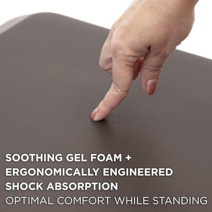 Mount-It! Standing Desk Floor Mat | Brown Standing Comfort Mat for Standing Desk, Home, Office, Kitchen, Garage | Anti-Slip Washable Surface| 18"x22" | Rubberized Gel Foam