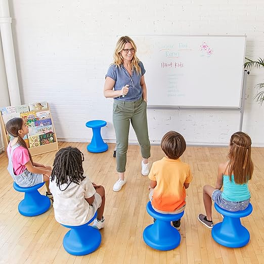 ECR4Kids Twist Wobble Stool, 14in Seat Height, Active Seating, Blue