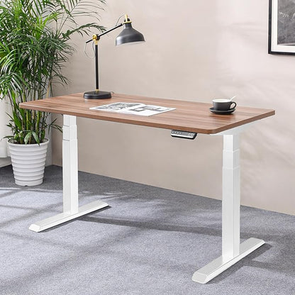 Fromann Electric 3 Tier Legs Dual Motor Standing Desk Frame Sit Stand up Height Adjustable Desk Base for Home and Office (White)