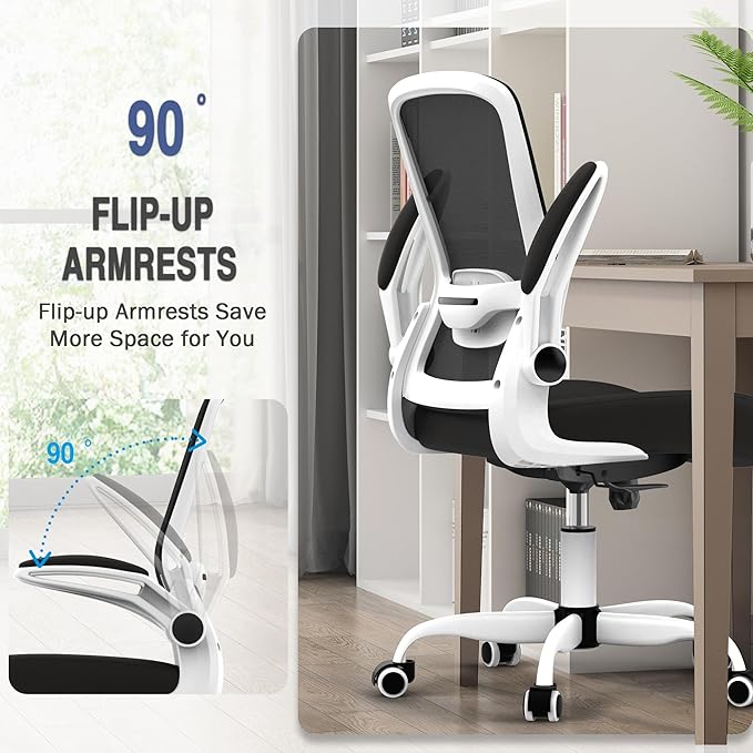 Office Chair, Ergonomic Desk Chair with Adjustable Lumbar Support, High Back Mesh Computer Chair with Flip-up Armrests-BIFMA Passed Task Chairs, Executive Chair for Home Office