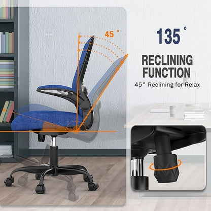 Office Chair, Ergonomic Desk Chair with Adjustable Lumbar Support, High Back Mesh Computer Chair with Flip-up Armrests-BIFMA Passed Task Chairs, Executive Chair for Home Office