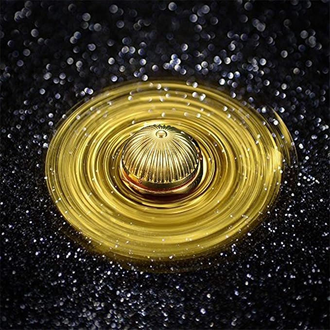 Gold Fidget Spinner Magic Orb Anxiety Toys Stress Relief Reducer Spin Fidgets Hand Bearing Tri Spinner Finger Spinners Toy Focus Fidgeting Restless Novelty Gift for Adults Kids