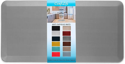 ComfiLife Anti Fatigue Floor Mat – 3/4 Inch Thick Perfect Kitchen Mat, Standing Desk Mat – Comfort at Home, Office, Garage – Durable – Stain Resistant – Non-Slip Bottom (24" x 70", Gray)