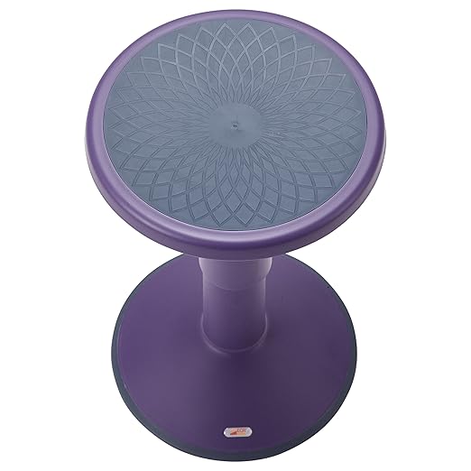 ECR4Kids SitWell Wobble Stool, Adjustable Height, Active Seating, Eggplant