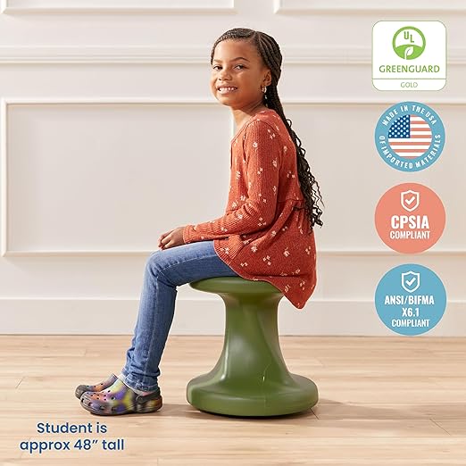 ECR4Kids Twist Wobble Stool, 14in Seat Height, Active Seating, Hunter Green