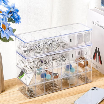 Tatuo 6 Pcs Cable Organizer with 60 Wire Ties, Clear Plastic Cord Storage Box with Lid, Electronics Charger Organizer for Home Office Desk Organizers and Accessories