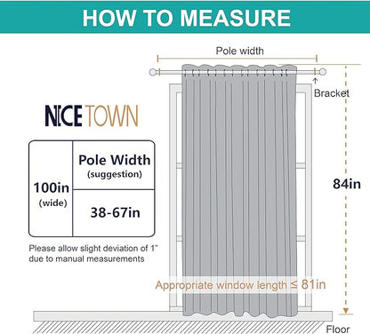 NICETOWN Privacy Room Divider Curtain Screen Partitions, Sound Blocking Blackout Room Divider Patio Door Curtain Panel for Glass Window/Sliding Door/Hall(1 Panel, 8.3ft Wide x 7ft Long, Cappuccino)