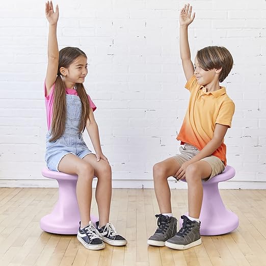 ECR4Kids Twist Wobble Stool, 14in Seat Height, Active Seating, Light Purple