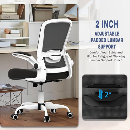 Office Chair, Ergonomic Desk Chair with Adjustable Lumbar Support, High Back Mesh Computer Chair with Flip-up Armrests-BIFMA Passed Task Chairs, Executive Chair for Home Office