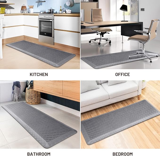 HappyTrends Kitchen Floor Mat Anti-Fatigue Kitchen Rug,Waterproof Non-Slip Kitchen Mats and Rugs Heavy Duty Ergonomic Comfort Rug for Kitchen,Office,Sink