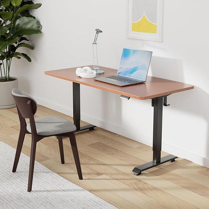 Monomi Electric Standing Desk, 55x24 Inches Adjustable Height Desk, Home Office Sit Stand Up Desk (Black Frame/Cherry Top)