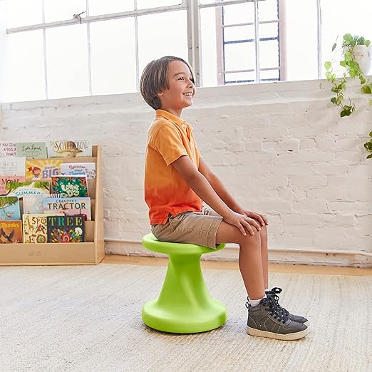 ECR4Kids Twist Wobble Stool, 14in Seat Height, Active Seating, Lime Green