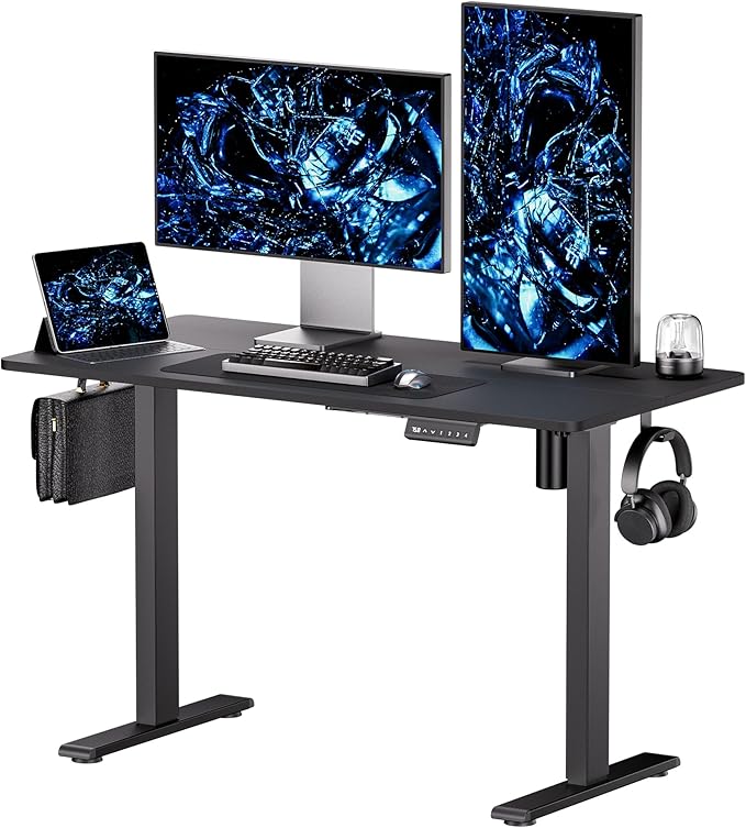 Electric Standing Desk - Adjustable Height with Memory Preset, 48 x 24 Inches Ergonomic Design Home Office Standing Desk