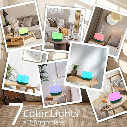 300ML Aromatherapy Diffuser for Home, Quiet Diffuser for Essential Oils with Remote Control, 7 LED Color Changing Light, Scent Cool Mist Air Humidifier