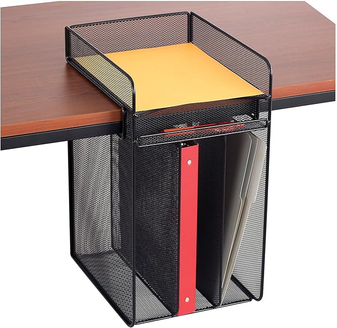 Safco Products 3241BL Onyx Mesh Vertical Hanging Desk Storage, Black