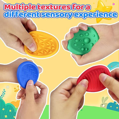 Sensory Fidget Toys for Kids Adults 12 PC Silicone Worry Stone Travel Toy for Autism ADHD Teens Calm Down Quiet Anxiety Fidgets for Classroom Stress Toy Christmas Stocking Stuffer Gift for Kid Toddler