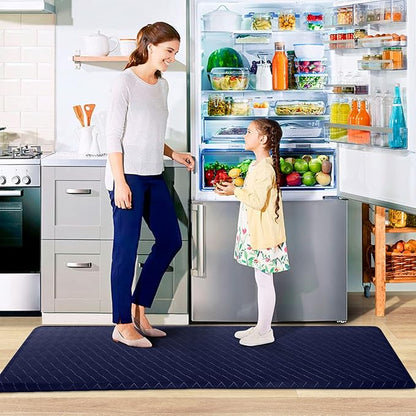 HappyTrends Kitchen Runner Rugs Anti-Fatigue mats,17.3"x 60",Non Slip Waterproof Ergonomic Comfort Mat for Kitchen, Floor Home, Office, Sink, Laundry,Blue