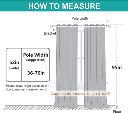 NICETOWN Thermal Insulated 100% Blackout Curtains, Noise Reducing Performance Drapes with Black Lining, Full Light Blocking Drapery Panels for Patio (Biscotti Beige, 1 Pair, 52 inches x 95 inches)