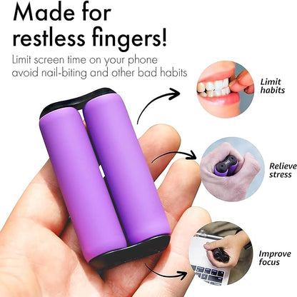 ONO Roller - Handheld Fidget Toy for Adults | Help Relieve Stress, Anxiety, Tension | Promotes Focus, Clarity | Compact, Portable Design (Junior Size/ABS Plastic, Purple)