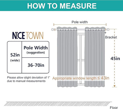 NICETOWN Blackout Curtain Panels Grommet - All Season Eyelet Top Blackout Draperies for Bedroom/Living Room/Glass Door, Navy Blue, 1 Pair of 52 x 45 inches