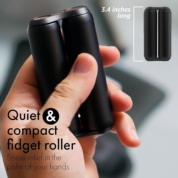 ONO Roller - Handheld Fidget Toy for Adults | Help Relieve Stress, Anxiety, Tension | Promotes Focus, Clarity | Compact, Portable Design (Full Size/Aluminum, Black)