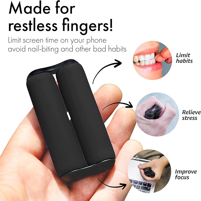 ONO Roller - Handheld Fidget Toy for Adults | Help Relieve Stress, Anxiety, Tension | Promotes Focus, Clarity | Compact, Portable Design (Junior Size/ABS Plastic, Black)