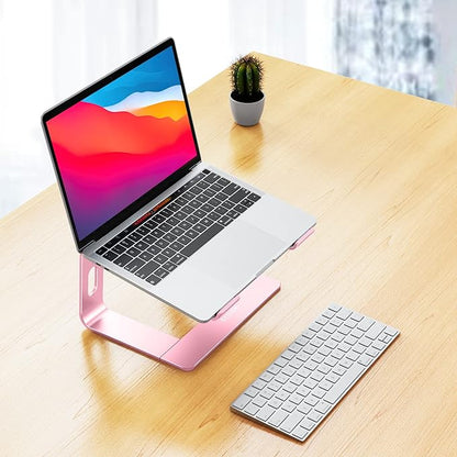 BESIGN LS03 Aluminum Laptop Stand, Ergonomic Detachable Computer Stand, Riser Holder Notebook Stand Compatible with Air, Pro, Dell, HP, Lenovo More 10-15.6" Laptops, Pink