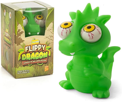 IPIDIPI TOYS Flippy Dragon Squishy Eye Popping - Squeeze Fidget Toy for Stress Relief - Sensory Play Anxiety Reducer - Ideal for Kids with ADHD and Autism - Perfect Dinosaur Gift for Boys and Girls