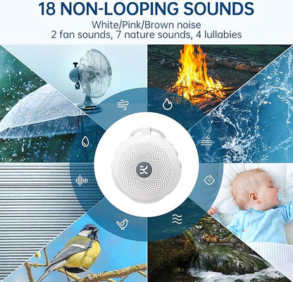 𝐍𝐞𝐰𝐞𝐬𝐭 Kinglucky SleepEase Portable Sound Machine (TOP Sound Quality & 18 Effective Soothing Sounds) White Noise Sound Machine for Sleep, Focus, Relaxation, Home, Office, Travel, Adult & Baby