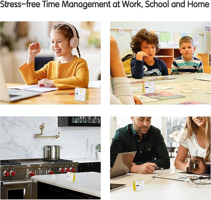 Visual Timer with Protective Case, 60-Minute Countdown Timer for Kids Autism ADHD Classroom Home Office, Countdown Clock for Teaching Work Meeting, Pomodoro Timer for Time Management Education, Yellow