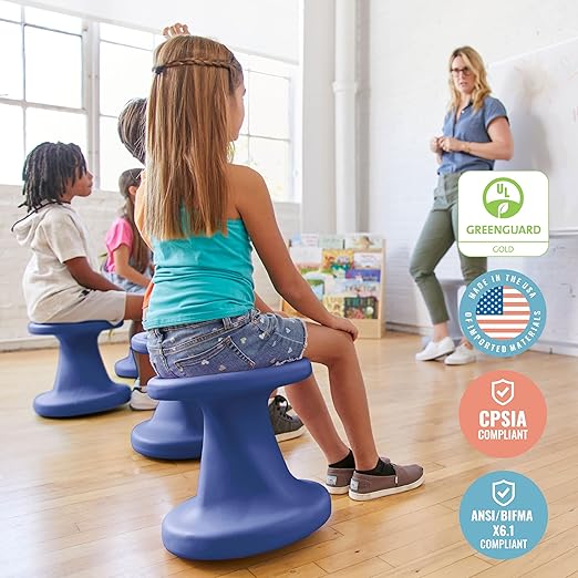 ECR4Kids Twist Wobble Stool, 14in Seat Height, Active Seating, Navy