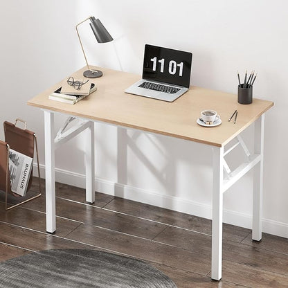 Need Small Desk 31 1/2" No Assembly Foldable Writing Table,Sturdy and Heavy Duty Folding Computer Desks for Small Space/Home Office/Dormitory AC5AW(80 * 40)